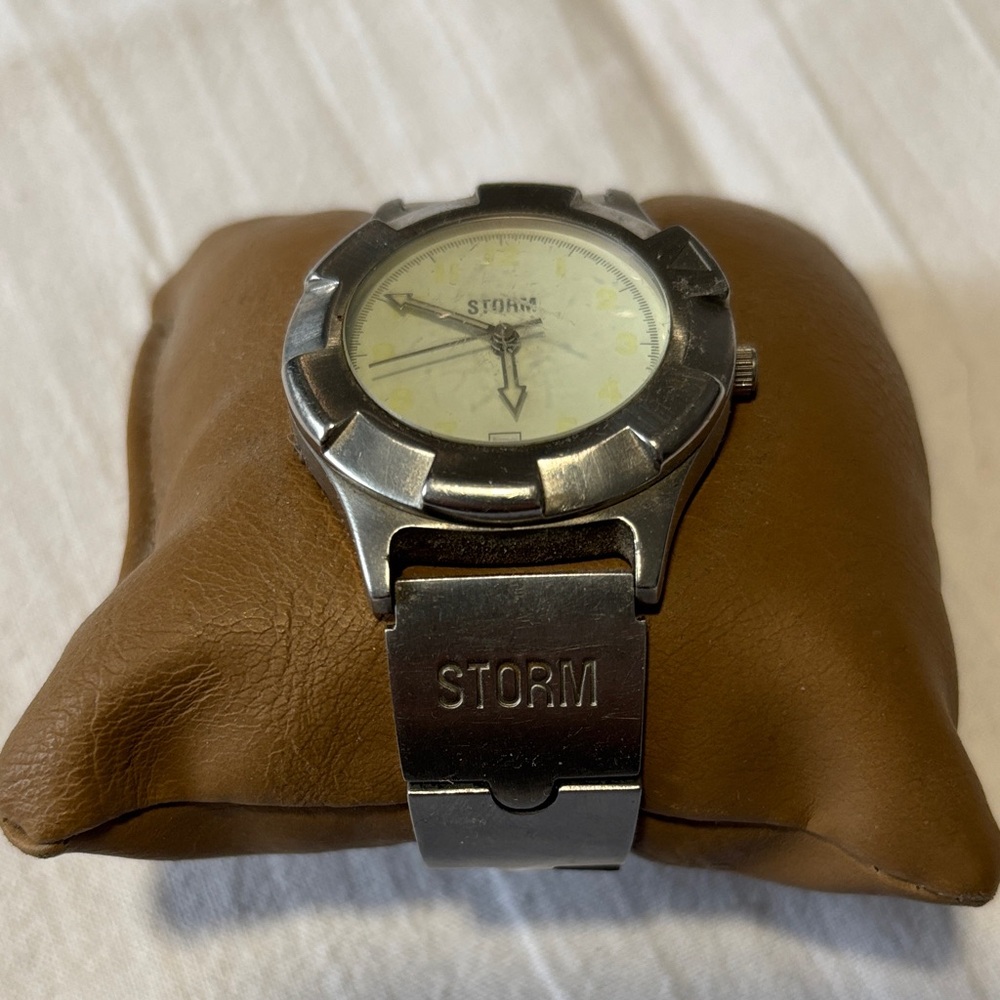Storm Silver and White Timepiece